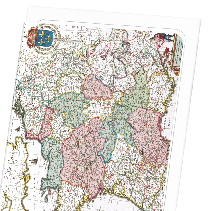 FRANCE (1665): Antique Map Greeting Card