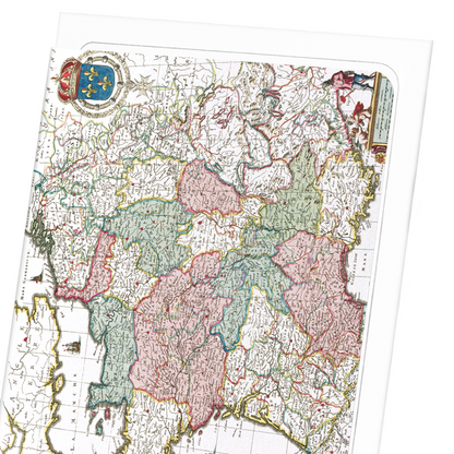 FRANCE (1665): Antique Map Greeting Card
