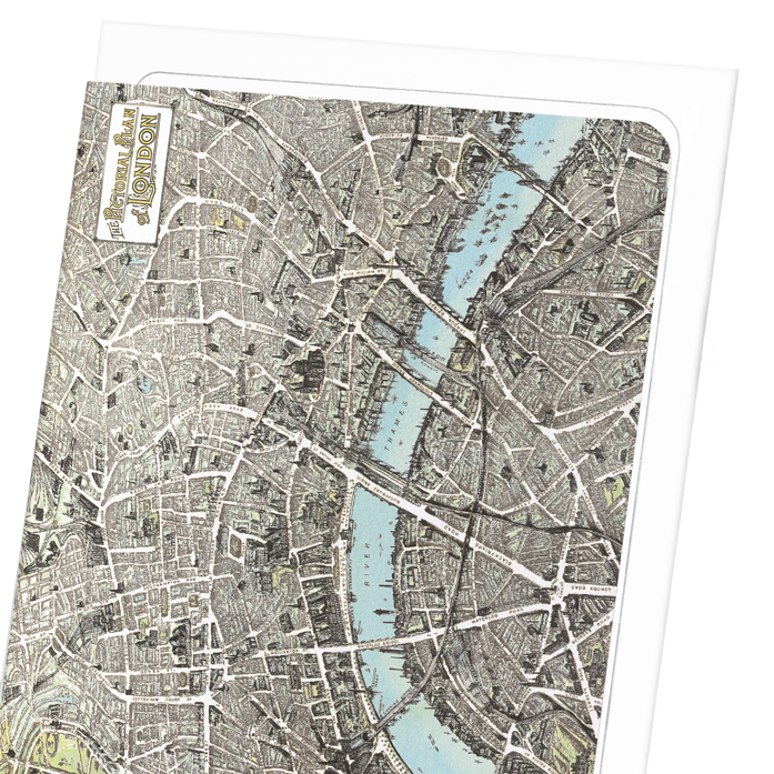 LONDON AT THE CLOSE OF 19TH C: Antique Map Greeting Card