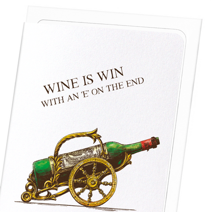 WINE IS WIN: Victorian Greeting Card