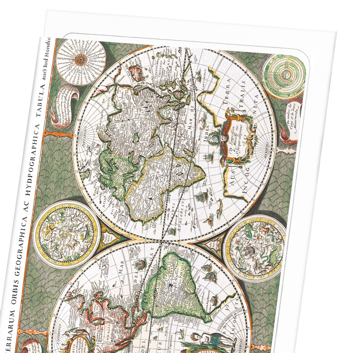 TERRARUM ORBIS GEOGRAPHICA (1643): Antique Map Greeting Card