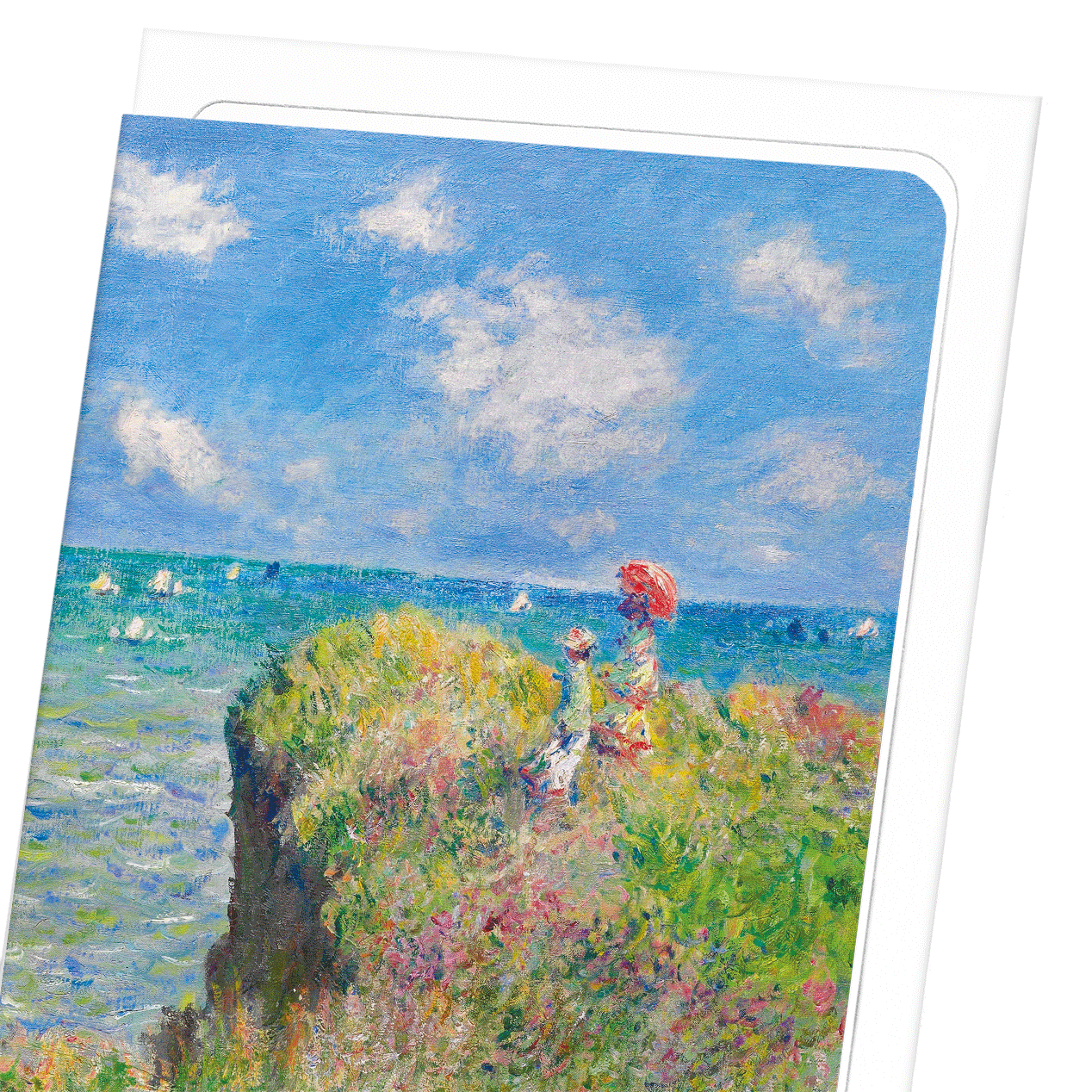 CLIFF WALK AT POURVILLE (1882): Painting Greeting Card