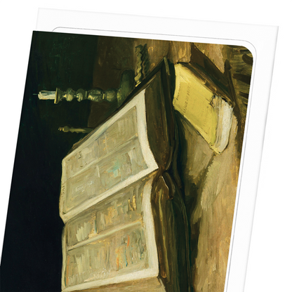 STILL LIFE WITH BIBLE (1885): Painting Greeting Card