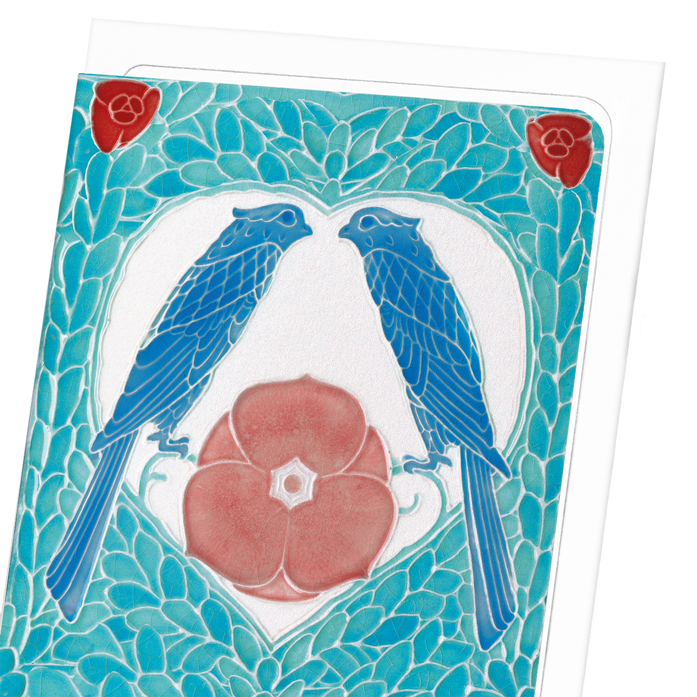 TWO BIRDS BY MINTON: Painting Greeting Card