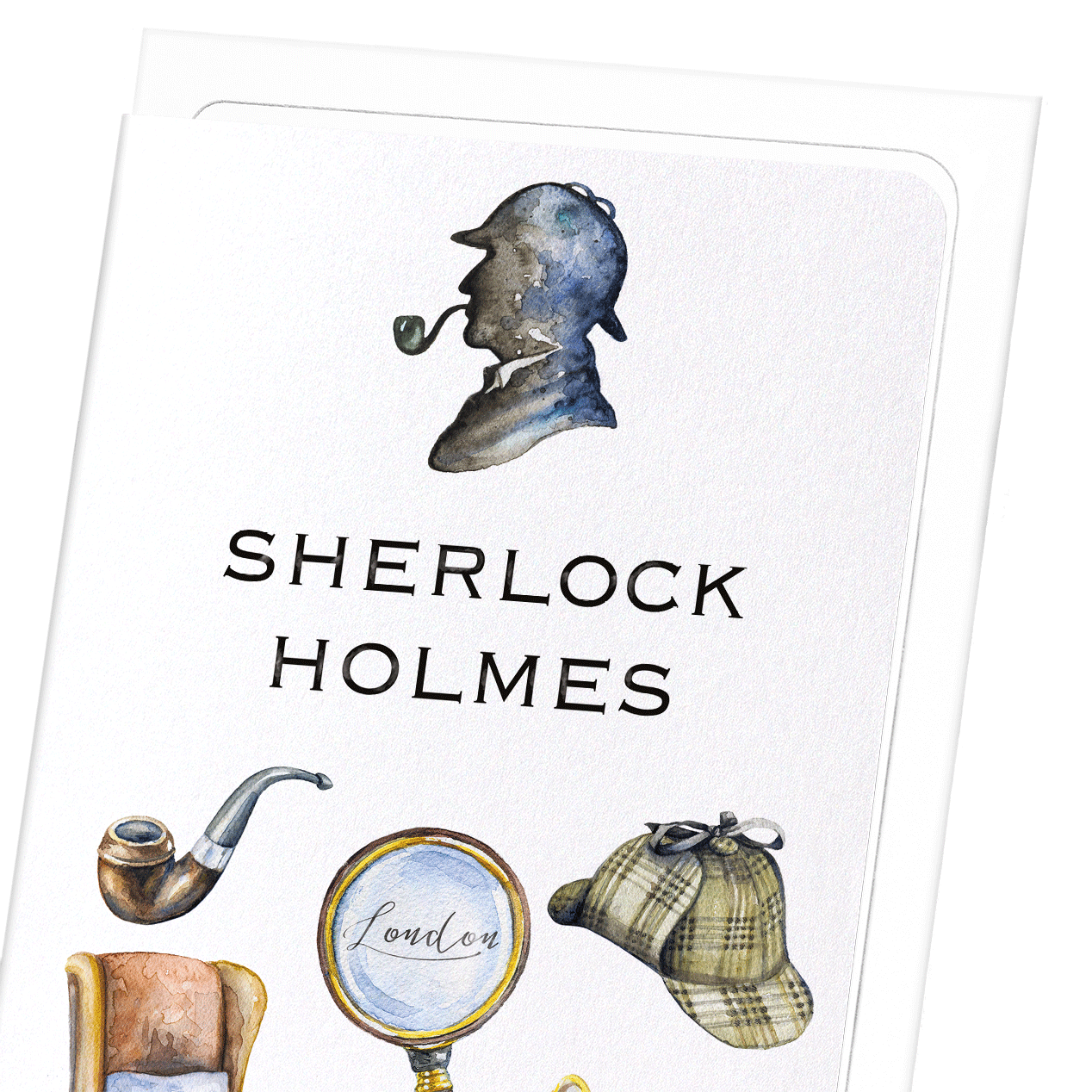SHERLOCK HOLMES: Watercolour Greeting Card