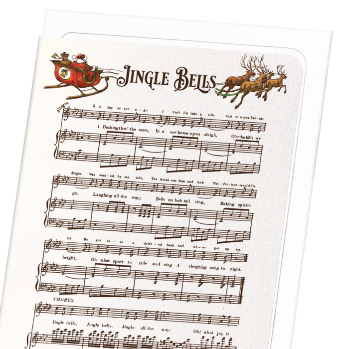 JINGLE BELLS MUSIC SCORE: Victorian Greeting Card