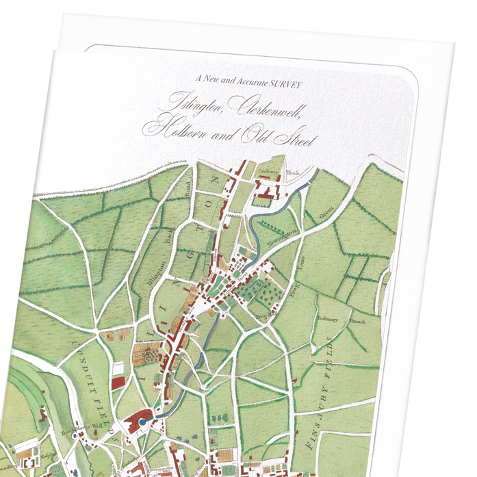ISLINGTON MAP (1755): Antique Map Greeting Card