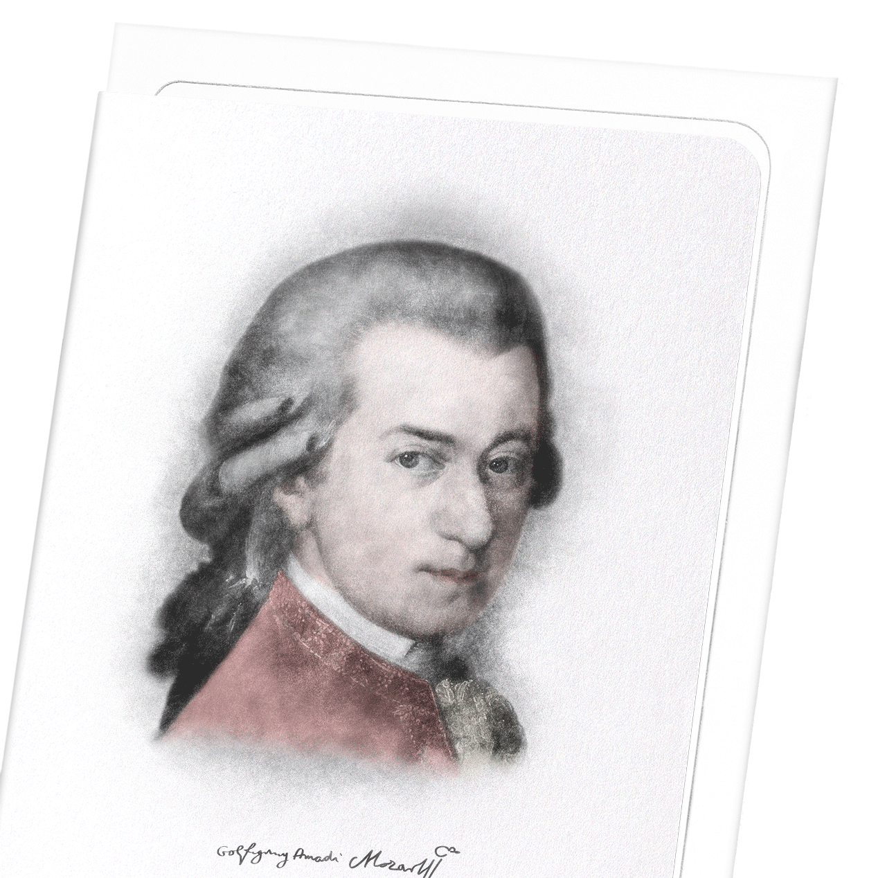 PORTRAIT OF MOZART: Charcoal Greeting Card