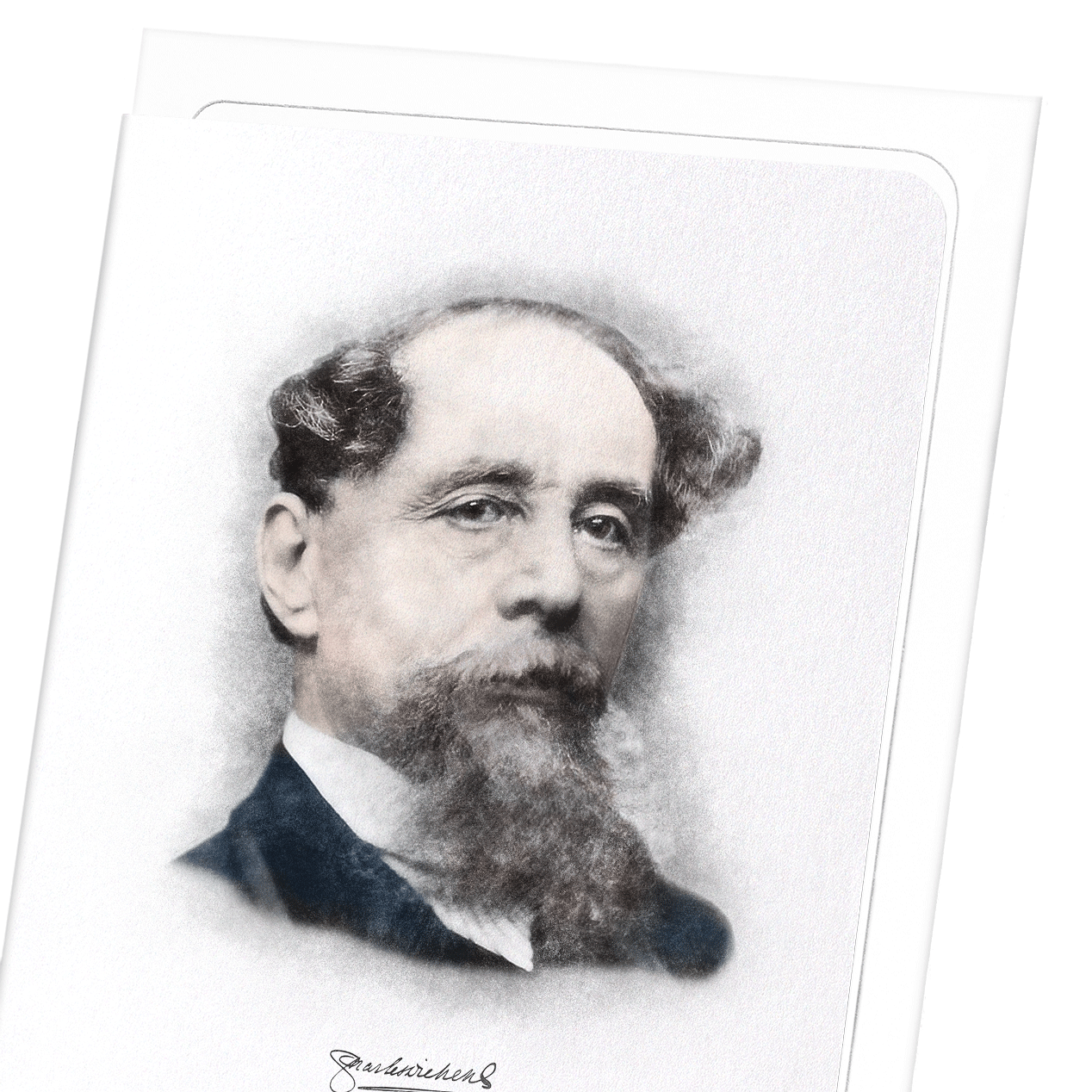 PORTRAIT OF DICKENS: Charcoal Greeting Card