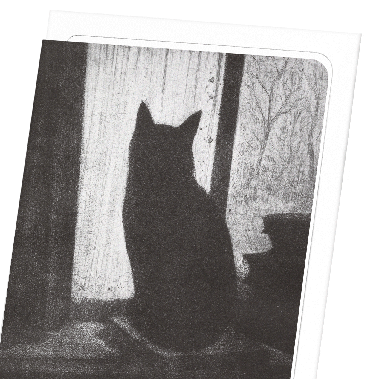 CAT ON A BOOK: Painting Greeting Card