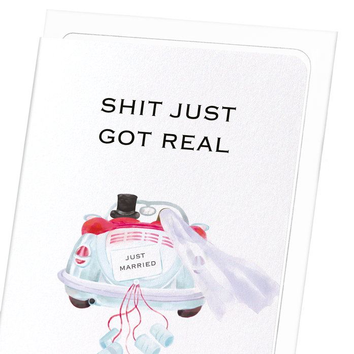 SHIT JUST GOT REAL: Watercolour Greeting Card