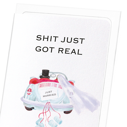 SHIT JUST GOT REAL: Watercolour Greeting Card