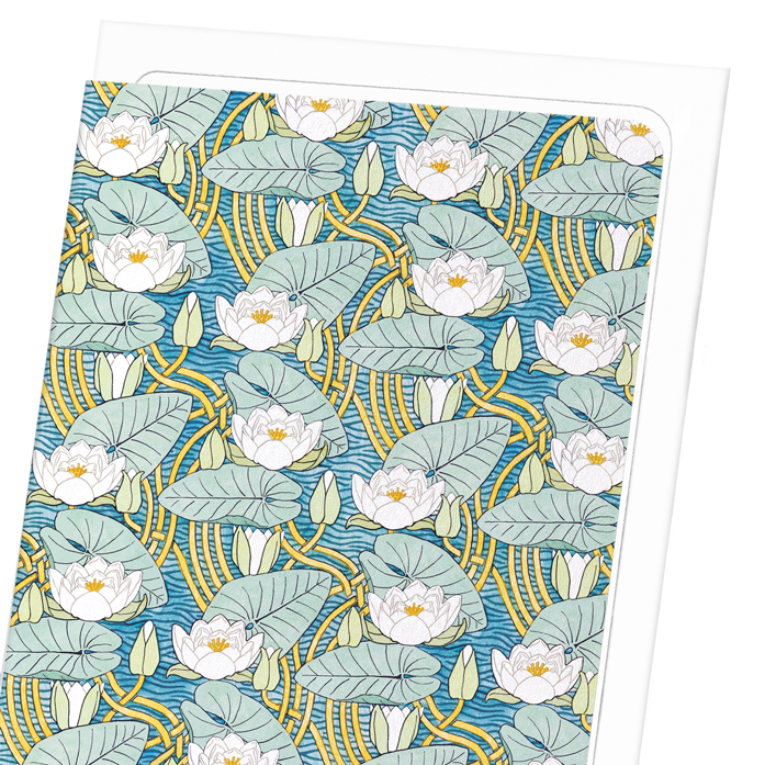 WATER LILY (1896): Pattern Greeting Card