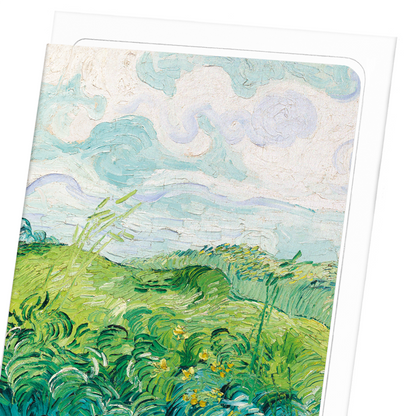 GREEN WHEAT FIELDS AUVERS (1890): Painting Greeting Card
