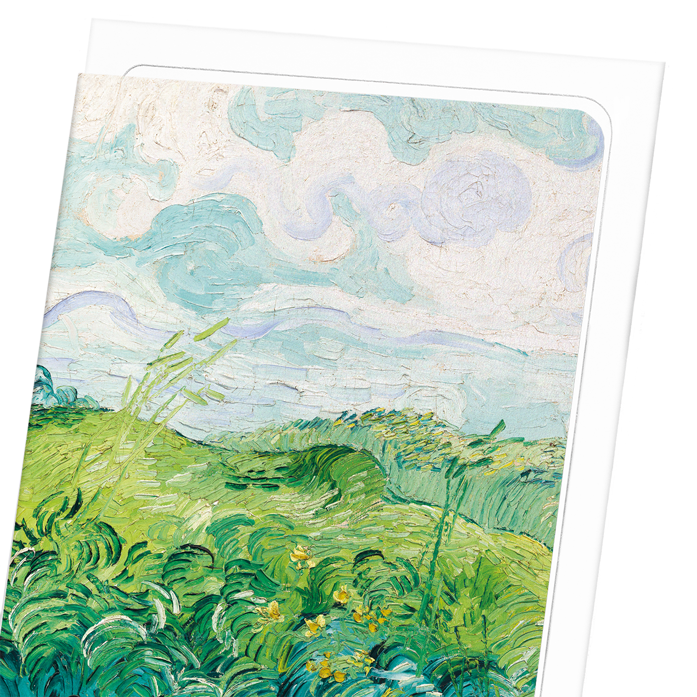 GREEN WHEAT FIELDS AUVERS (1890): Painting Greeting Card