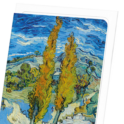 THE POPLARS AT SAINT-RÉMY (1889): Painting Greeting Card