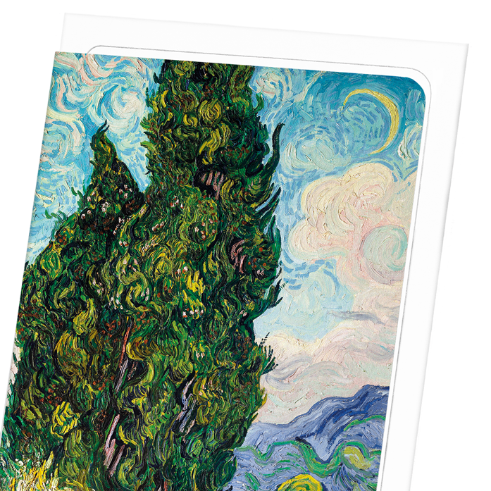 CYPRESSES (1889): Painting Greeting Card