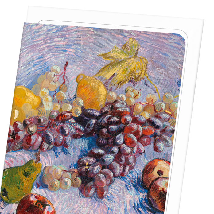 GRAPES, LEMONS, PEARS, AND APPLES (1887): Painting Greeting Card