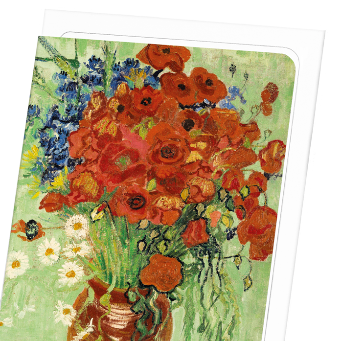 VASE WITH DAISIES AND POPPIES (1890): Painting Greeting Card