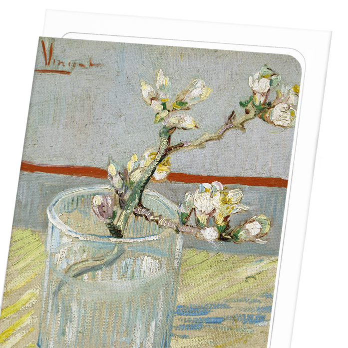 SPRIG OF FLOWERING ALMOND IN A GLASS (1888): Painting Greeting Card