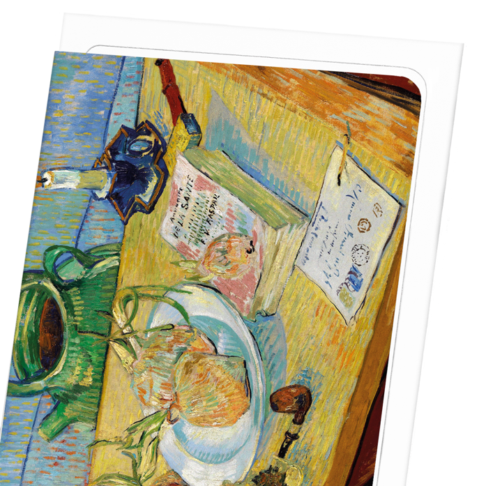 STILL LIFE WITH A PLATE OF ONIONS (1889): Painting Greeting Card