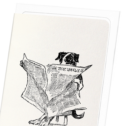 MOTHER HUBBARD’S DOG READING (1918): Victorian Greeting Card