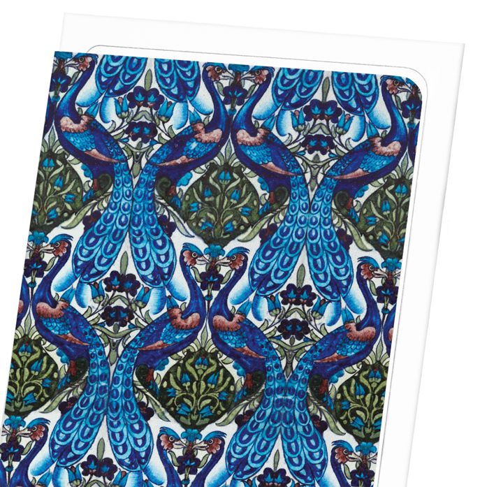 PEACOCKS (C.1890): Pattern Greeting Card