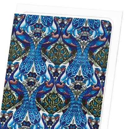 PEACOCKS (C.1890): Pattern Greeting Card