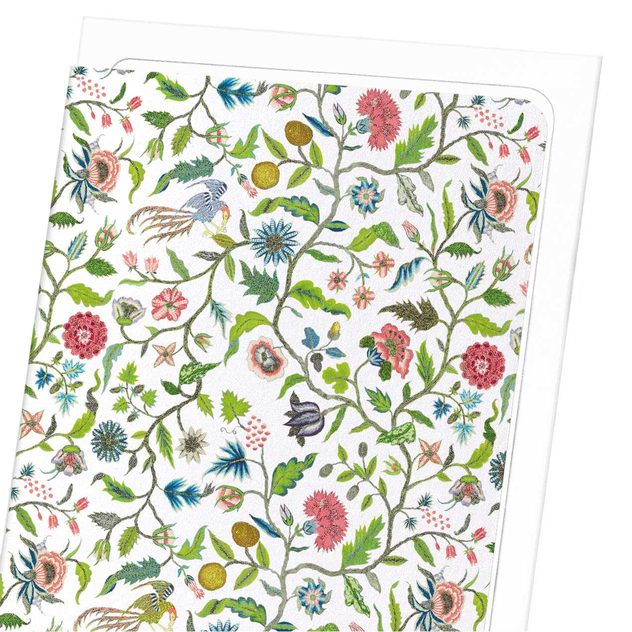 COVERLET EMBROIDERY ON WHITE (18TH C.): Pattern Greeting Card