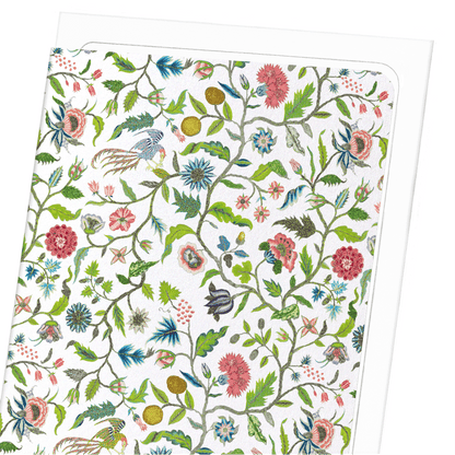 COVERLET EMBROIDERY ON WHITE (18TH C.): Pattern Greeting Card