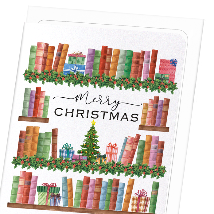CHRISTMAS BOOKSHELF: Watercolour Greeting Card