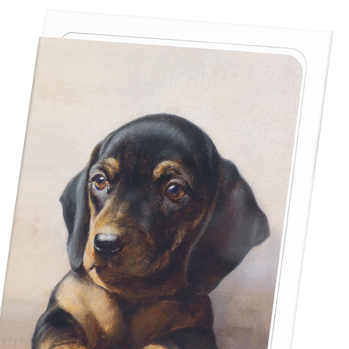 YOUNG DACHSHUND: Painting Greeting Card