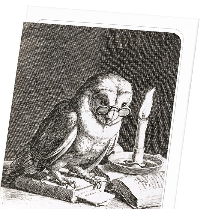 WISE OWL (1625): Painting Greeting Card
