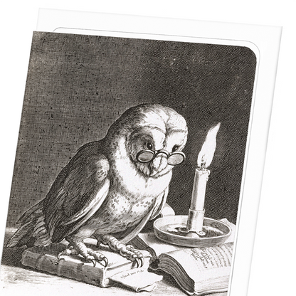 WISE OWL (1625): Painting Greeting Card