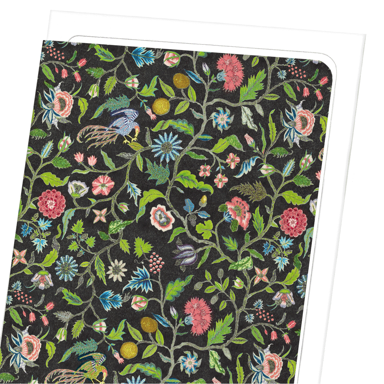 COVERLET EMBROIDERY ON BLACK (18TH C.): Pattern Greeting Card