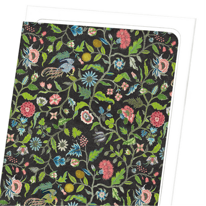 COVERLET EMBROIDERY ON BLACK (18TH C.): Pattern Greeting Card