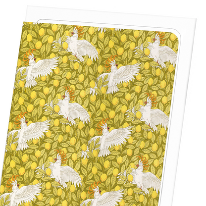 COCKATOO AND LEMONS (1897) : Pattern Greeting Card