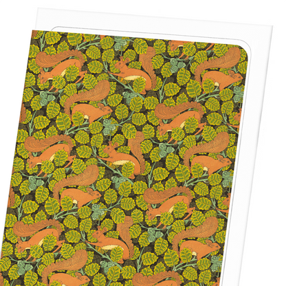 SQUIRRELS AND HAZEL TREE (1897): Pattern Greeting Card
