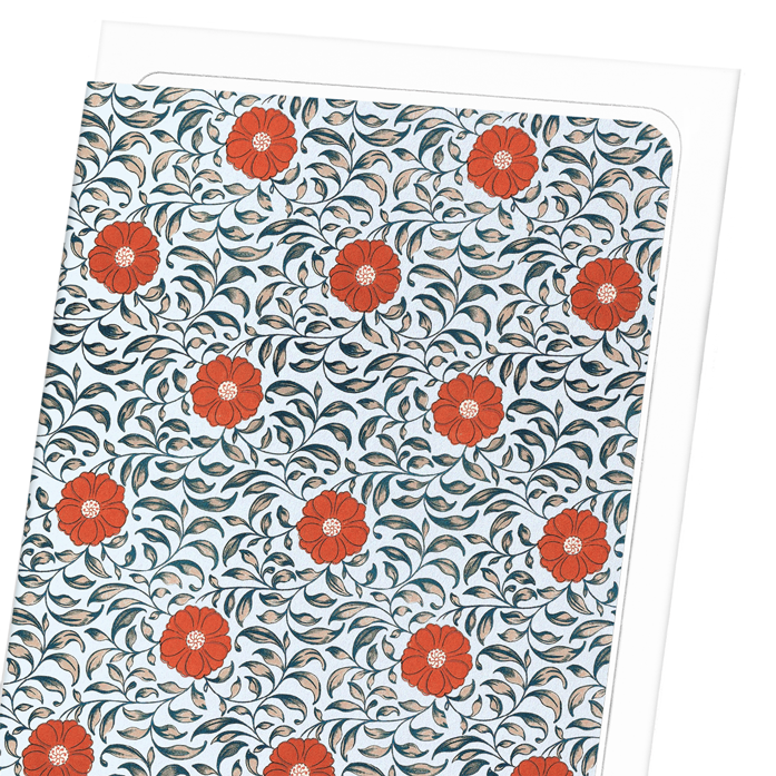 RED CAMELLIA : Pattern Greeting Card