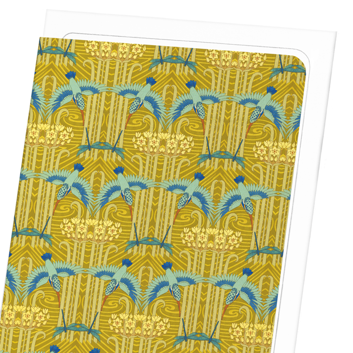 KINGFISHER AND DRAGONFLIES (1897) : Pattern Greeting Card