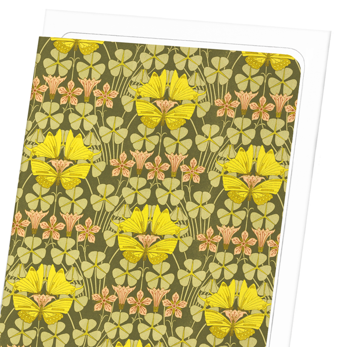 BUTTERFLIES AND CLOVERS (1897) : Pattern Greeting Card