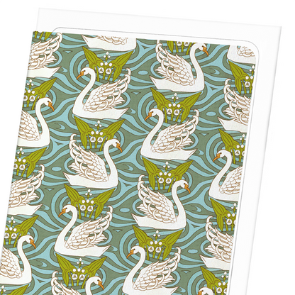 SWAN AND KATNISS (1897) : Pattern Greeting Card