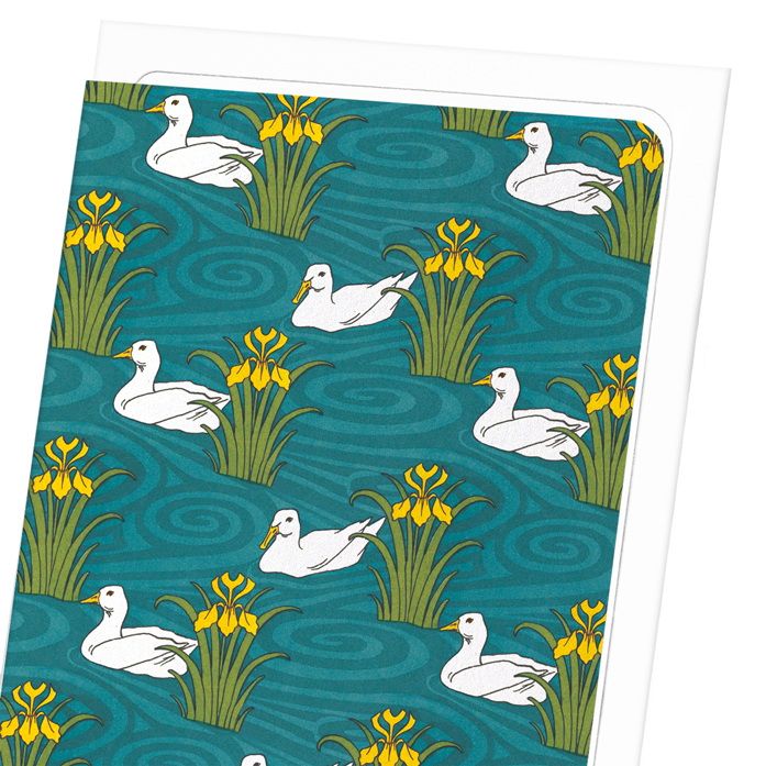 DUCKS AND WATER IRISES (1897) : Pattern Greeting Card
