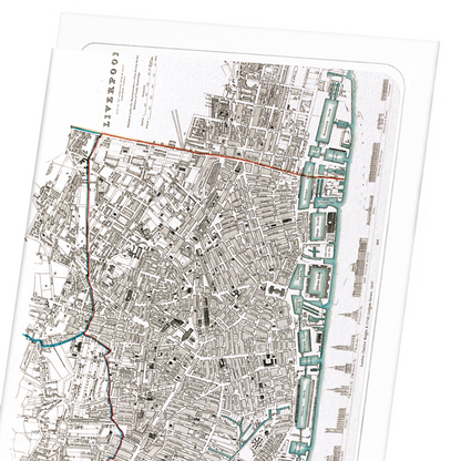 MAP OF LIVERPOOL (1836): Map antique Greeting Card