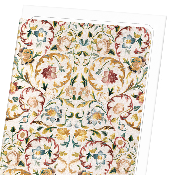 ITALIAN EMBROIDERED PANEL (19TH C): Pattern Greeting Card