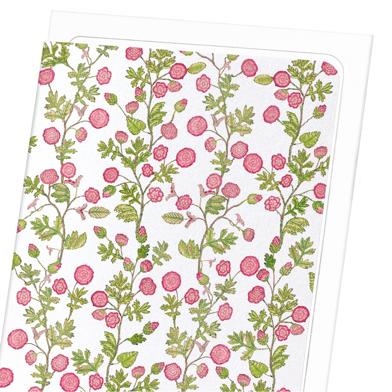 TUDOR EMBROIDERY OF ROSES ON WHITE (16TH C.): Pattern Greeting Card