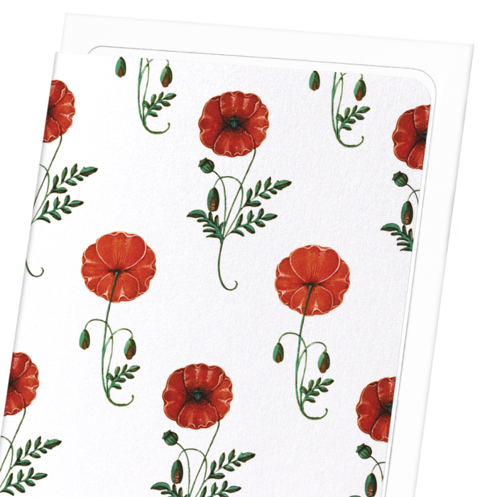RED POPPIES (C.1520): Pattern Greeting Card