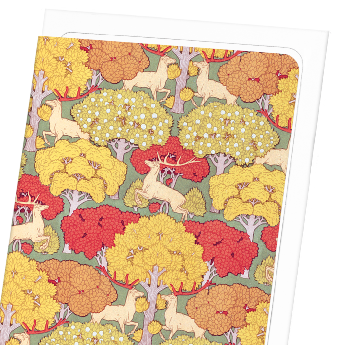 DEER AND TREES (1897): Pattern Greeting Card