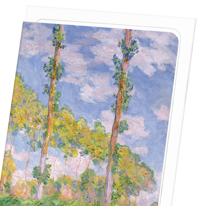 POPLARS IN THE SUN (1891): Painting Greeting Card