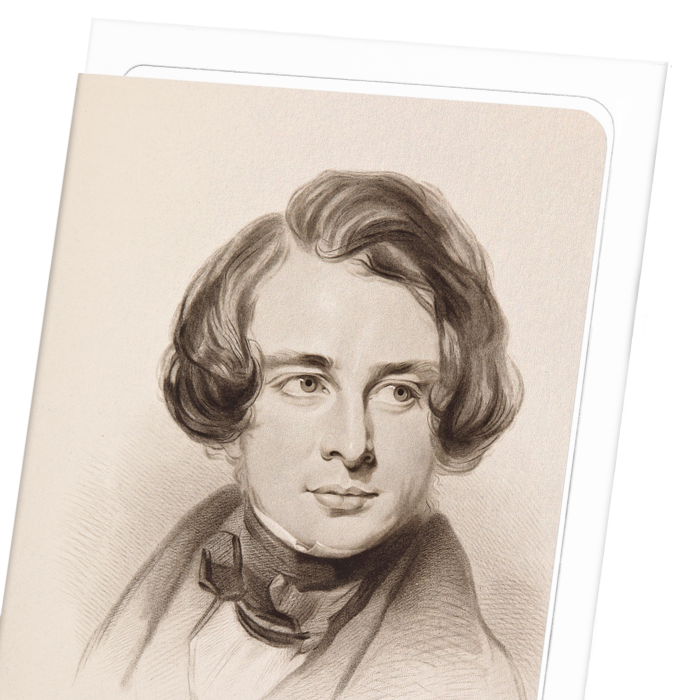 SKETCH OF CHARLES DICKENS (1842): Painting Greeting Card
